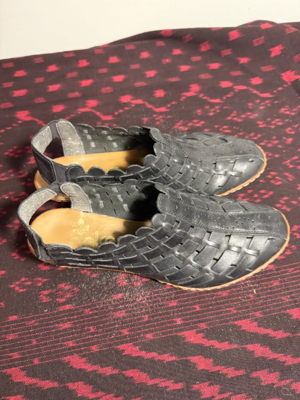 Reiker Black Woven Slingback Shoes size 38/7